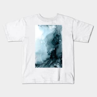 Blue Tides Abstract Ocean Flow Painting Kids T-Shirt